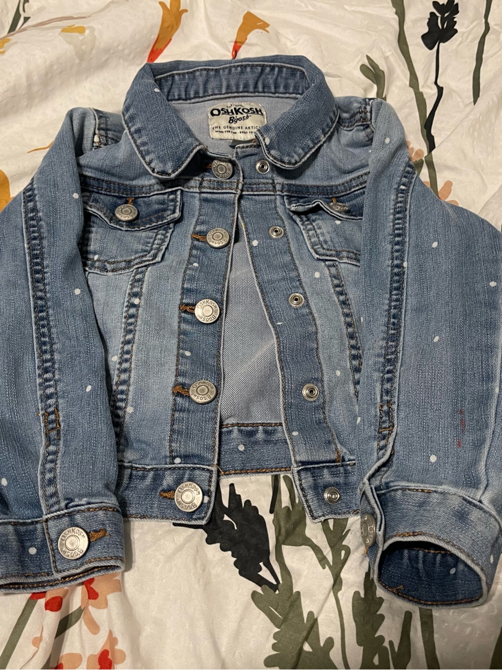 OshKosh B'gosh Light Blue Denim Jacket with White Dot Detail